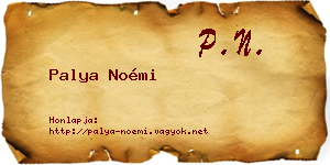 Palya Noémi névjegykártya
